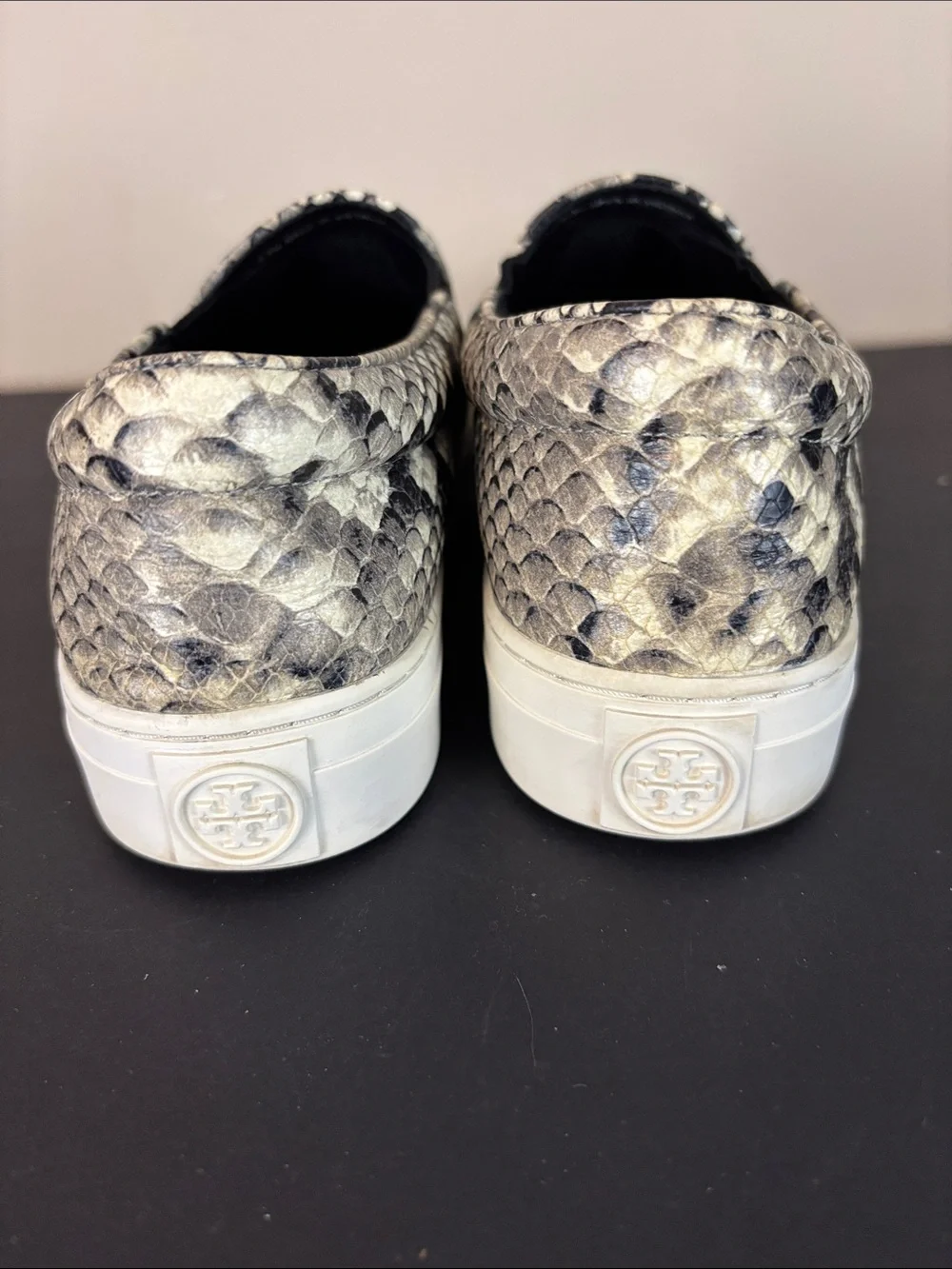 Tory Burch Snakeskin Embossed Slip on Shoes Sneakers Size 6.5